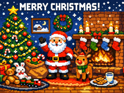pixel art de Noël