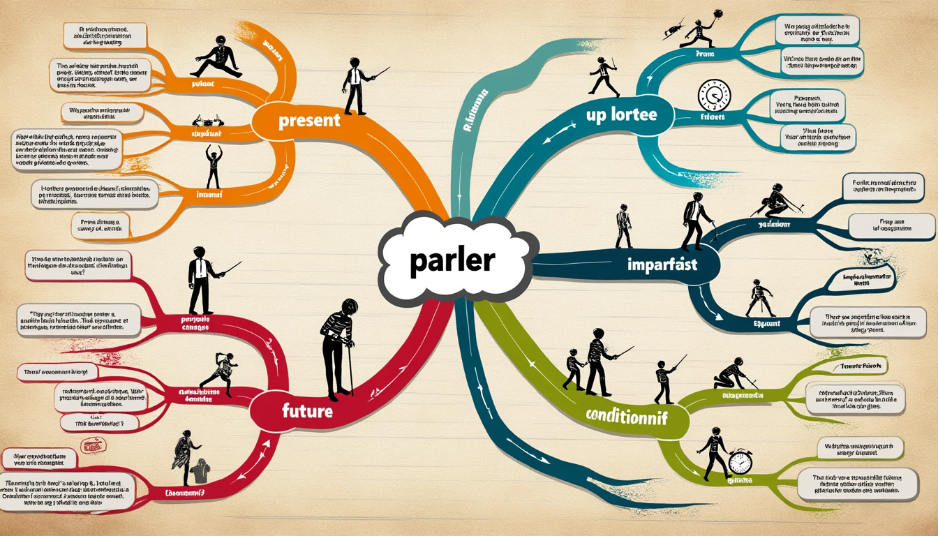 découvrez comment une carte mentale dédiée à la conjugaison de tous les temps simplifie l'enseignement, en offrant une vue claire et structurée pour mieux apprendre et mémoriser les verbes français.