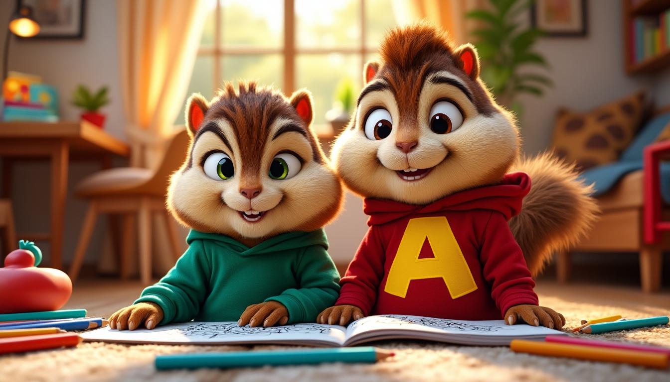explorez notre sélection des meilleurs livres de coloriage alvin et les chipmunks : des heures de créativité et d'amusement pour enfants et fans du célèbre trio !