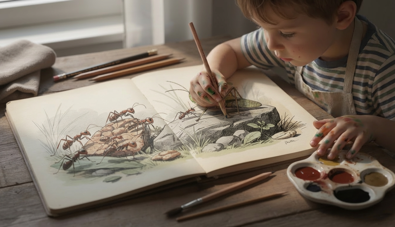 Dessin cigale et la fourmi