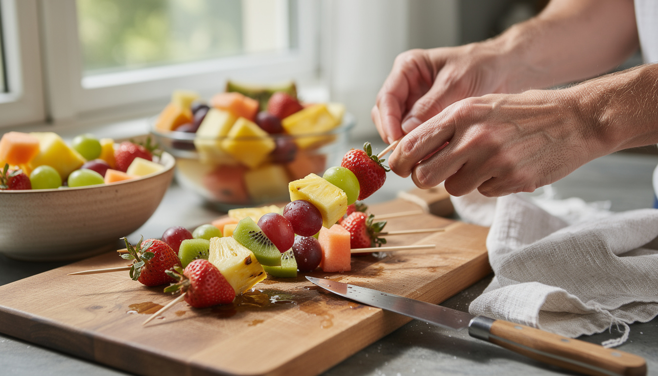 découvrez notre guide pas à pas pour créer des brochettes de fruits colorées et délicieuses, parfaites pour impressionner vos invités lors de vos réceptions.