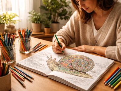 découvrez pourquoi le coloriage d'escargot séduit de plus en plus en art thérapie, apportant calme, concentration et bien-être à travers une activité créative et apaisante.