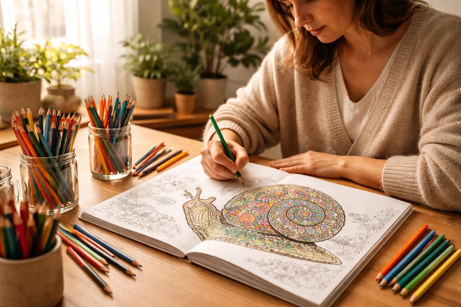 découvrez pourquoi le coloriage d'escargot séduit de plus en plus en art thérapie, apportant calme, concentration et bien-être à travers une activité créative et apaisante.