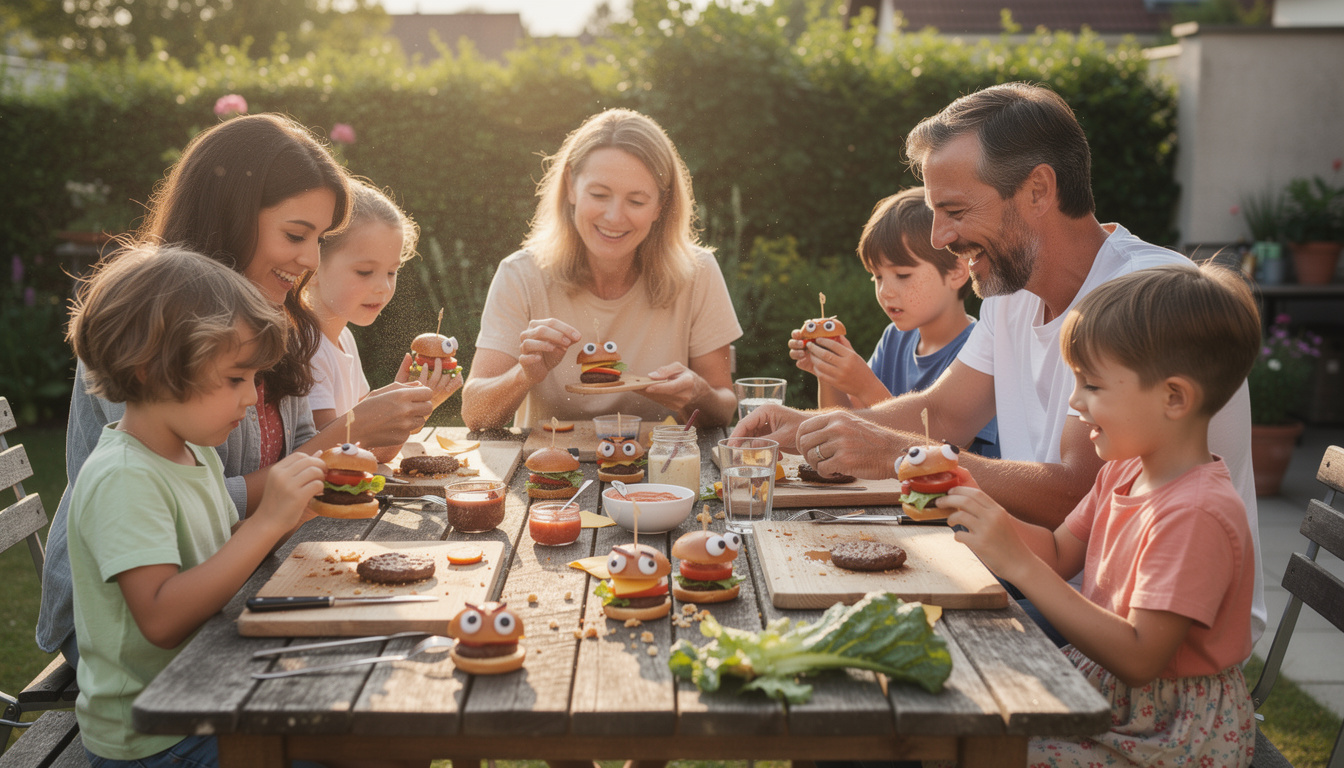 partagez un moment convivial en famille avec notre atelier mini-burgers rigolos, parfait pour célébrer l'été avec créativité et plaisir culinaire.
