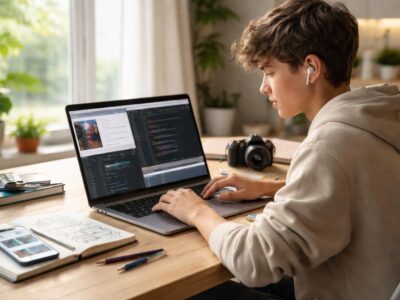 découvrez l'autonomie réelle du macbook pro lors de sessions web, développement et montage vidéo, idéale pour les adolescents.